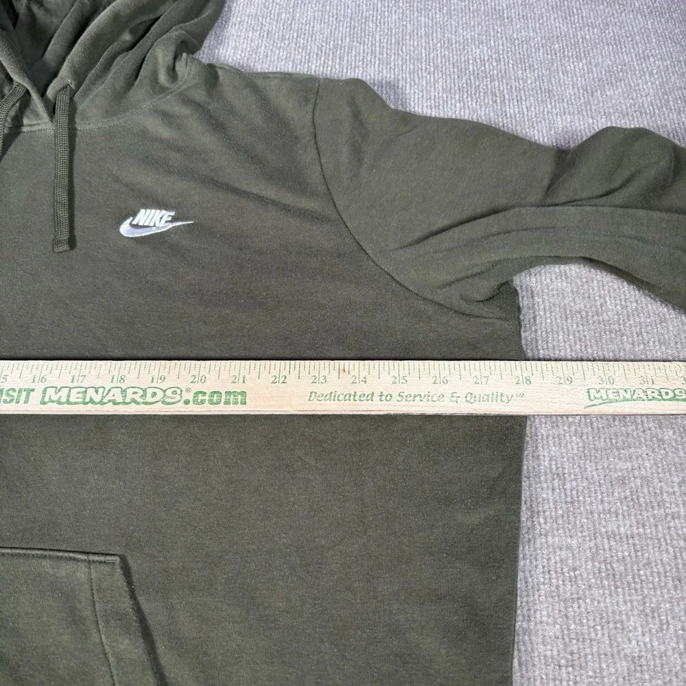 Nike Sportswear Club Fleece Hoodie Sweatshirt Womens 2XL Olive Green‎ Emroidered